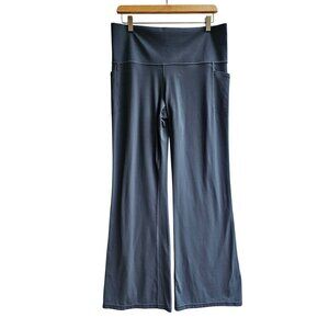 Athleta Womens Salutation Stash Flare Pants 1X Grey Blue High-Waist Pockets